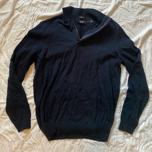 Hugo Boss Cotton Sweater Navy Blue Medium